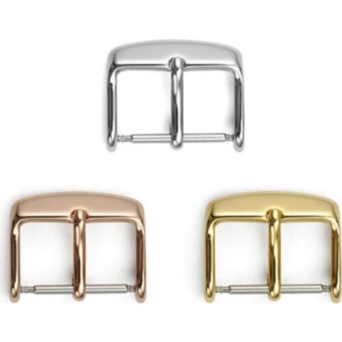 12 14 16 18 20 22mm Solid Stainless Steel Metal Buckle Watch Band Clasp Strap Pin Buckles relogio masculino