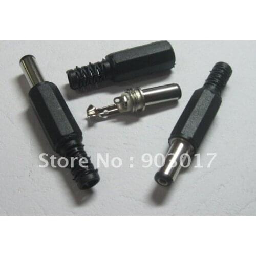 5.5x2.1x14mm DC Power Male Plug Connector Adapter Plastic Handle Black Head 50pcs Per Lot