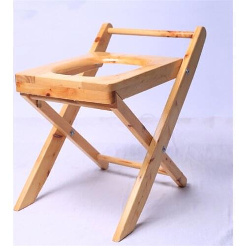 40*36*38CM Solid Wood Folding Toilet Chair Portable Elderly Commode Chair Wood Potty Chair Pregnant Toilet Stool