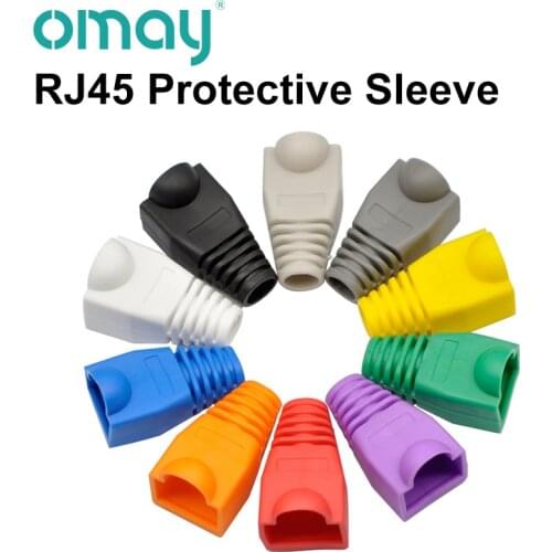 RJ-45 CAT6 CAT5e Adapter Cap Ethernet Network Cable Connector Plugs RJ45 Caps Cat 5 CAT6 Protective Sleeve Multicolour OMAY