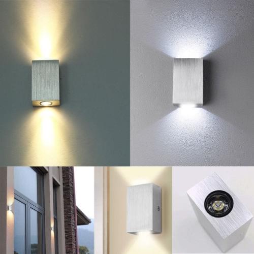 Modern 2W LED Wall Light Up Down Lamp Spot Lighting Home Bedroom NEW