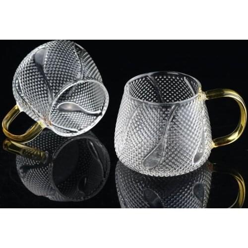 Hand made heat resistant glass tea set hammer tea cup high temperature resistant glass explosion proof cold water cup coffee mug