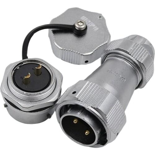 WY24 TE+ZG 2Pin 3Pin 4Pin 9Pin 10Pin 12Pin 19Pin Automotive Outdoor Electrical Connectors Power Adapter Nut Rear M24 Waterproof