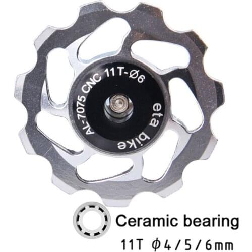 OOTDTYRoad Bike Rear Derailleur Pulley Bike Jockey Wheel Pulley Ceramic Guide Roller