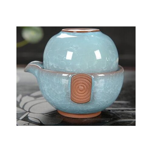 1 Teapot+1 Teacup Quik Cup 2016 NEW MOEL Drinkware GREEN Easy Teapot Cup 160ml Bubble Purple Clay Travel Bowl Office Tea set