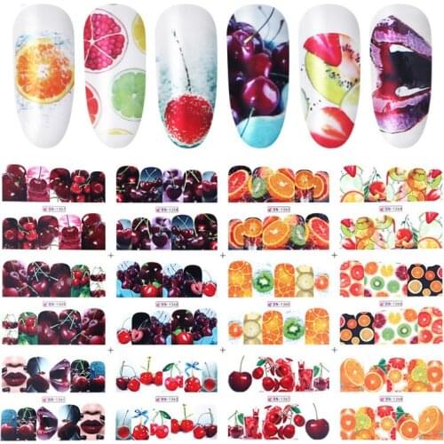 1sheet Water Transfer Nail Sticker Kiwi/Orange/Lemon/Banana Fruits for Nail Art Design Tips Manicure Watermark Slider Decoration