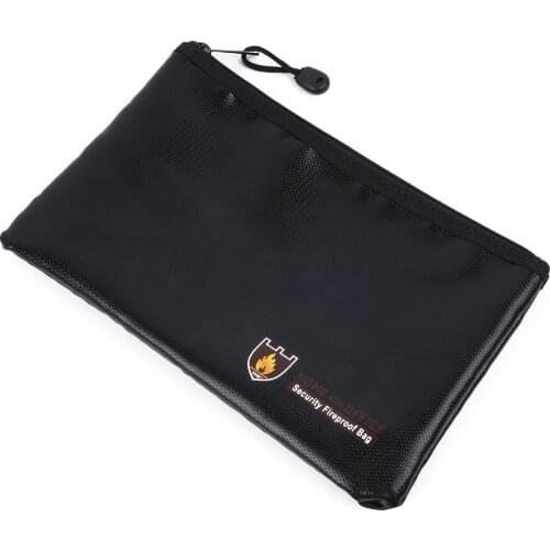 Good Quality Fireproof Waterproof Document Bags with Zipper for iPad, Money, Jewelry, Passport, Document Storage