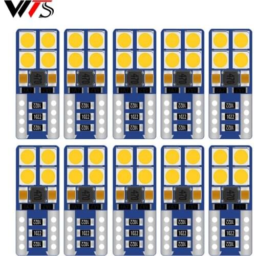 10pcs T10 w5w Canbus 168 192 2835 Car Interior Light 194 501 led 3030 8SMD Instrument Trunk bulb Door lamps Dome light 12V 6000K