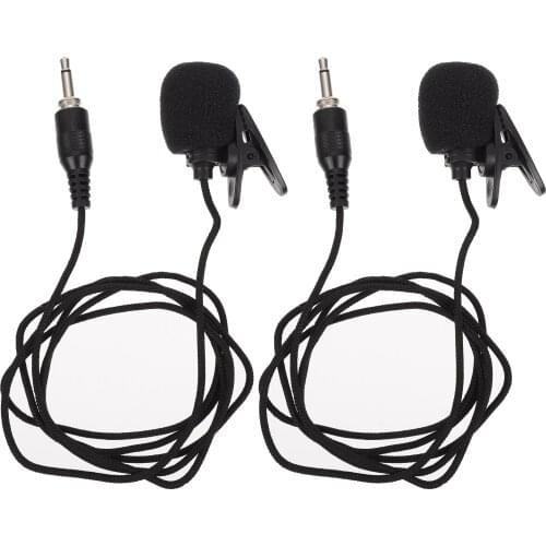 2Pcs 3.5mm Wired Lavalier Lapel Microphone Condenser Microphone Recording Mic