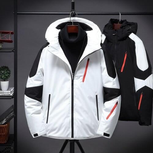 2020 Snow Overcoat Men Windbreaker Thick Warm 90% White Duck Down Jacket Stand Collar Hooded Winter Jacket Men Clothing