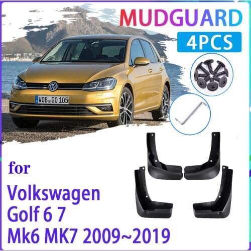 4 PCS Car Mud Flaps for Volkswagen VW Golf 6 7 Mk6 MK7 2009~2019 Mudguard Splash Guards Fender Mudflaps Auto Accessories