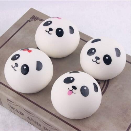 7CM Squishy Cute Panda Bun Stress Reliever Ball Slow Rising Decompression Toys PU Keychain Kids Toys