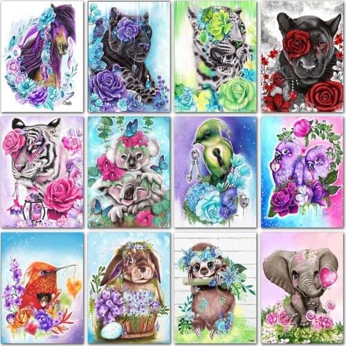5D Diamond Painting animals horse tiger flower home decor sale Full Square&Round Diamond embroidery Cross stitch Diamond mosaic