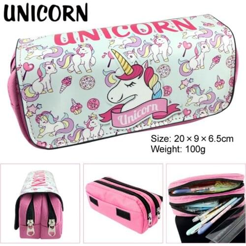 Anime Pink Smile Unicorn Black Butler Bag Cute Style Zipper Pencil Case Cosmetic Pouch Wallet Purse Bag Boys Girls Gift