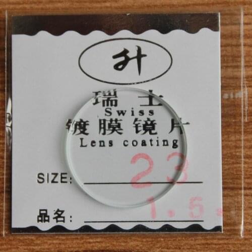 Freeshipping New flat glass watch crystal diameter 23 mm Thick 1.5mm