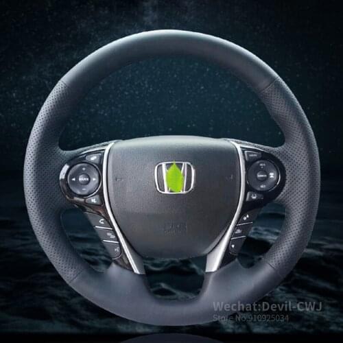 For Honda 9th gen Accord 9.5 gen Crosstour steering wheel cover hand-sewn grip cover Alcantara & carbon fiber 2014 2015 2016