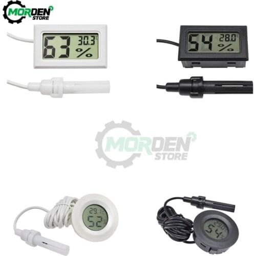 Dropship LCD Digital Hygrometer Temperature Convenient Temperature Sensor Humidity Meter Gauge Instruments Cable