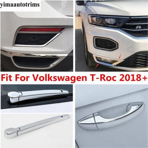 For Volkswagen T-Roc T Roc 2018 - 2020 ABS Chrome Exterior Rear Window Wiper / Front Bumper Fog Lights Lamps Cover Kit Trim