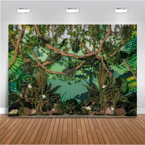 Safari jungle theme photo shoot background for photography newborn baby kids portrait birthday theme party decoration backdrop