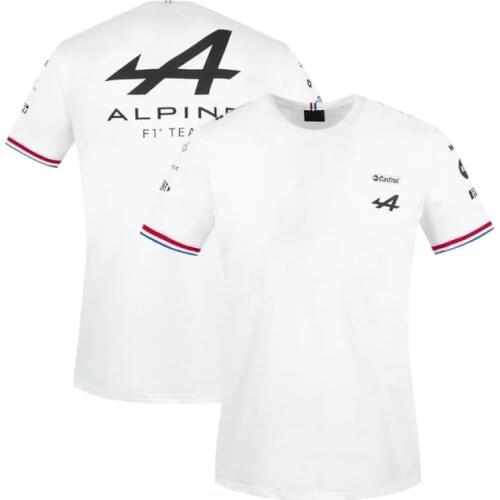 F1 Team 2021 Season Motorsport Alpine Racing A Car Fan T-Shirt White Breathable Jersey Teamline Short Sleeve Shirt Clothing