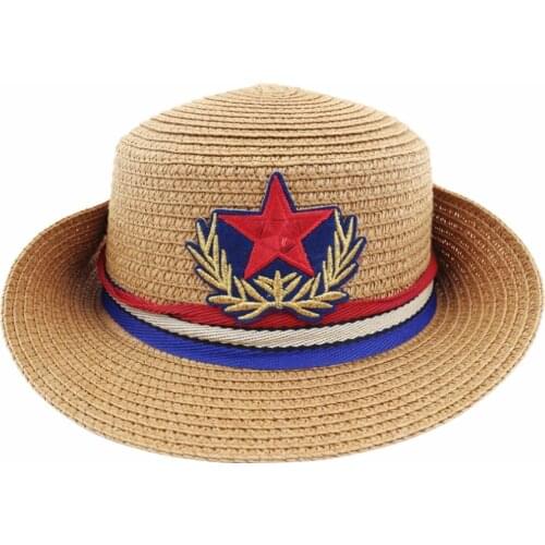 LNPBD Summer Korean version of the boys and girls childrens western cowboy sun visor Pentacle straw hat