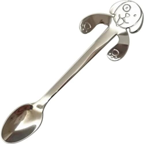 Coffee Scoops Teaspoon Eco-Friendly Stainless Steel Dog Shape Cute Hanging Coffee Tea Soup Sugar Spoon Kitchen Tableware 11.5cm