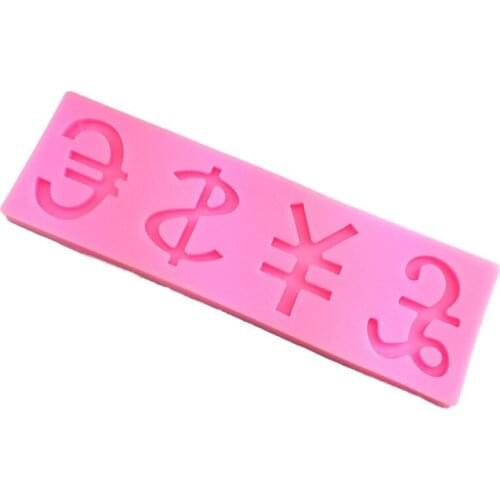 Coin mark RMB pound silicone mold baking turned sugar cake decorative tool chocolate drop glue