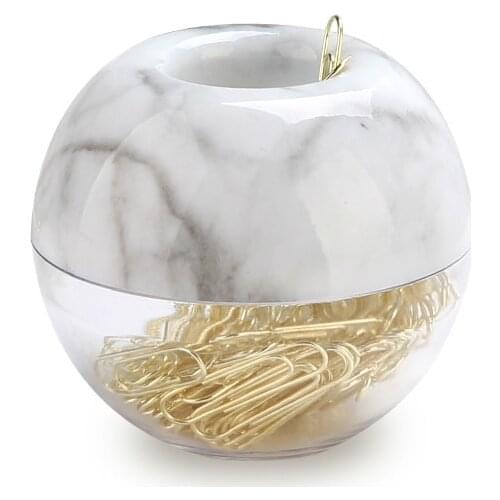 Marble Desk Accessories Office Accessories Clip Dispenser Oficina Y Material Escolar Kawaii Clip Holder Wire Clips Holder