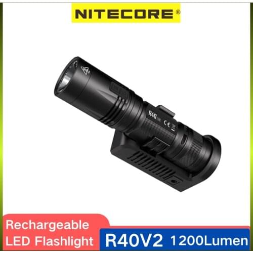 Original NITECORE R40V2 Tactical Flashlight 1200Lumens Wireless Rechargeable With 5000mAh Battery 8Lighting Modes Trcoh Light