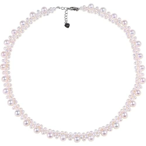 Fine small freshwater pearl bead choker necklace