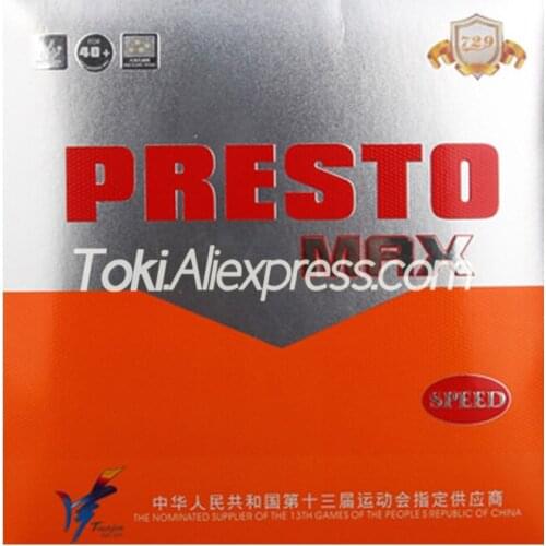 Friendship 729 PRESTO MAX Spin / Speed 729 Table Tennis Rubber Ping Pong Sponge