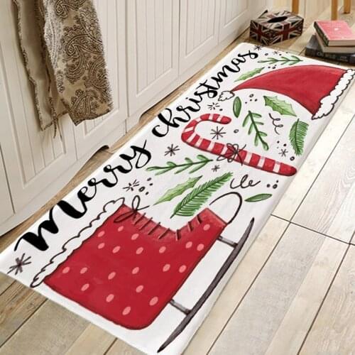 Christmas Rug Creative 3D Printing Hallway Carpets and Rugs for Bedroom Living Room Carpet Kitchen Bathroom Anti-Slip Floor Mats