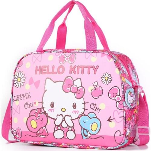 Sanrio hello kitty kids cartoon lunch box bag girl boy pu messenger shoulder bag kid handbag insulation bag