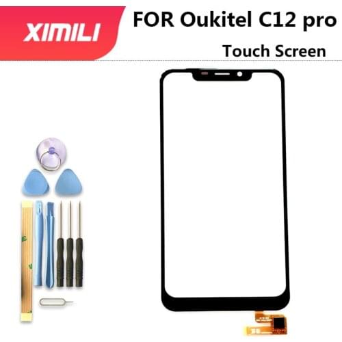6.18 inch Tape Mobile Phone Touchscreen For Oukitel C12 PRO Touch Screen Panel Digitizer Front Glass Sensor C 12 Accessories