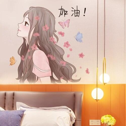 [SHIJUEHEZI] Cartoon Girl Wall Stickers DIY Kids Rooms Mural Decor Decals for Baby Bedroom Children Nursery Home Decoration