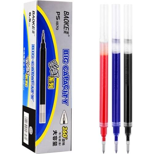 BAOKE Gel Pen Refill 0.5/0.7/1.0mm Nib Black Blue and Red Neutral Ink Economy and Practical Good Quality Office School Supplies
