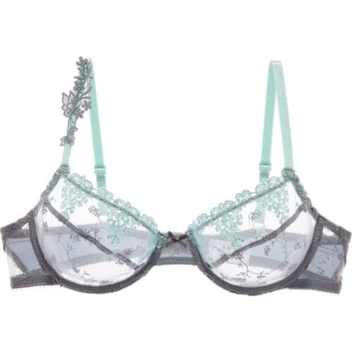 Ultra-thinmeshtransparentsexyunderwearsee-throughembroiderylacebra