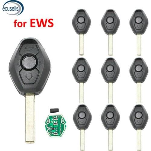 10PCS/LOT, EWS 3 Buttons Smart Remote Key For BMW 3 5 7 SERIES E38 E39 E46 315MHZ/433MHZ With ID44 (PCF7935) Chip HU92 Blade