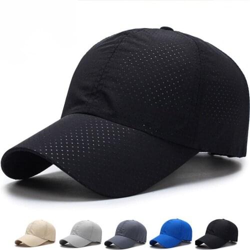 Unisex Mesh Casual Quick Dry Sun Protection Hat Solid Baseball Cap for Runing Camping Hiking