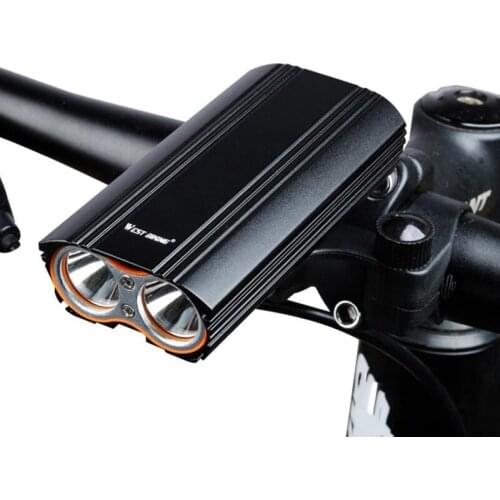WEST BIKING MAX 1200LM Bike Light 2 XML-T6 LED Headlight Built-in Rechargeable Battery
