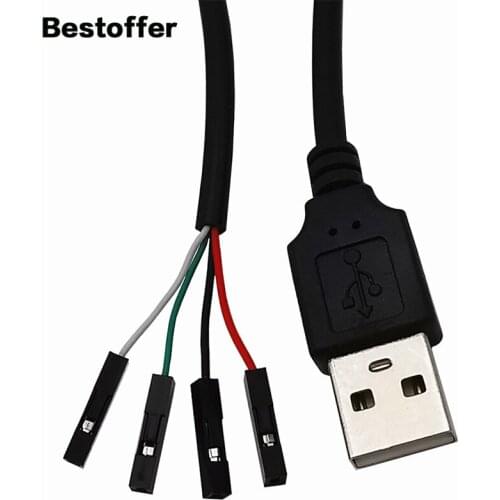 0.3 Meters 4*1-Pin Motherboard Female Header to USB 2.0 Male/Female DuPont Extender Cable