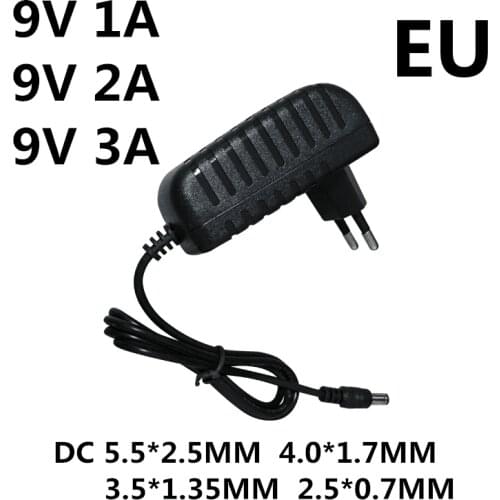1PCS AC / DC Adapter DC 9V 1A 2A 3A AC 100-240V Converter power Adapter 9 V Volt 1000MA Charger Power Supply EU US Plug