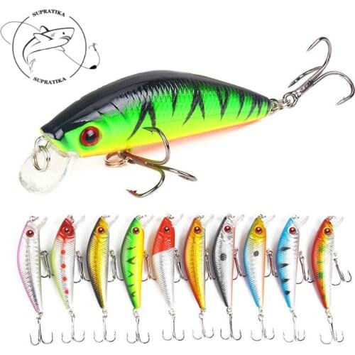 10Pcs/lot 70mm 7.9g 3D Eyes Laser Minnow Wobblers Fishing Bait Lure Ocean Fishing Artifical Hard Baits With 2 Hook Fish Tackle