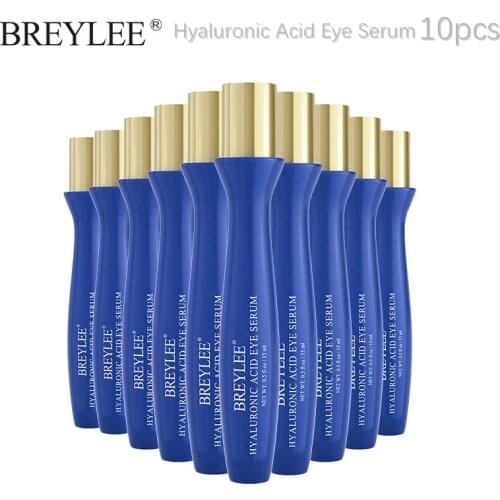 BREYLEE Hyaluronic Acid Eye Serum Anti Wrinkle RemoveEyesBag Moisturizer Anti-Aging Anti-PuffinessEye Massage Roller Cream 10pcs