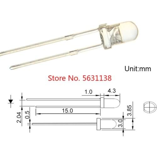1000pcs F3 3mm Pink LED Emitting Diode 3.0-3.2V 455-460NM 1000-1500MCD DIP-2 short legs (Water clear) Light beads lamp chip ledS
