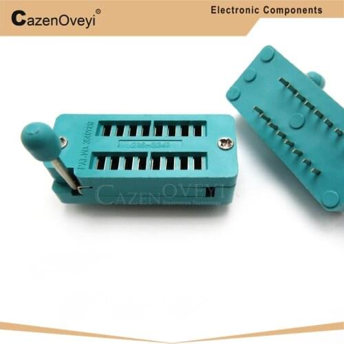 2pcs/lot 14 16 18 20 24 28 32 40 P Pin 2.54 MM Green DIP Universal ZIF IC Socket Test Solder Type IC lock seat zif socket