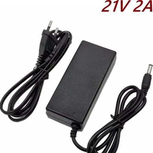 21v, 18v, 2a, 5 series, 100-240V, 21V, 2A lithium battery charger, with LED light showing charge