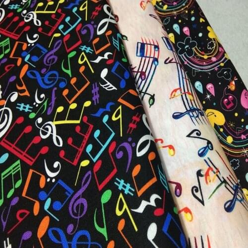 3pcs 30cm 100% Plain Cotton Colorful Music Note Printed Cotton Fabric Bundle Small Size DIY Sewing Patchwork Home ork Decoration