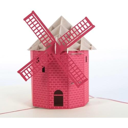 3D Laser Cut Handmade Holland Windmill Paper Invitation Greeting Cards PostCard Business Adult Kids Creative Gift Souvenir
