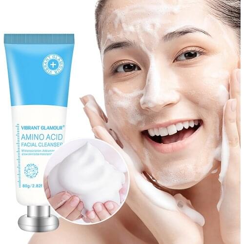 80g Amino Acid Facial Cleanser Moisturizing Deep Cleansing Removing Dirt Deep Makeup Remover Oil Control Shrink Pores Face Care